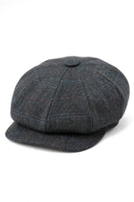 Casquette plate de gavroche à 8 panneaux pour homme, style gavroche, en tweed de laine.