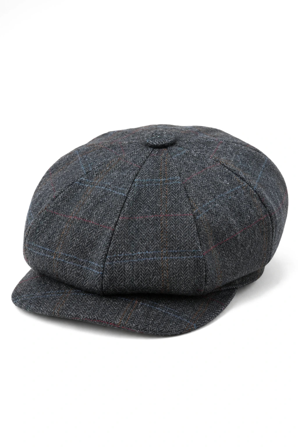 Casquette plate de gavroche à 8 panneaux pour homme, style gavroche, en tweed de laine.