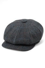Casquette plate de gavroche à 8 panneaux pour homme, style gavroche, en tweed de laine.