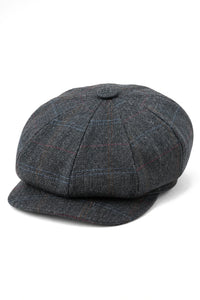 Casquette plate de gavroche à 8 panneaux pour homme, style gavroche, en tweed de laine.