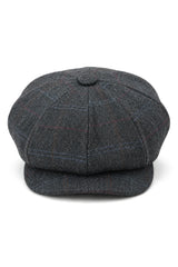 Casquette plate de gavroche à 8 panneaux pour homme, style gavroche, en tweed de laine.