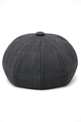 Casquette plate de gavroche à 8 panneaux pour homme, style gavroche, en tweed de laine.