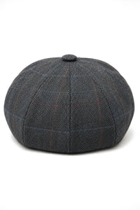 Casquette plate de gavroche à 8 panneaux pour homme, style gavroche, en tweed de laine.
