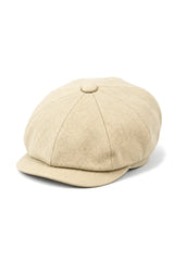 Casquette gavroche 8 panneaux pour homme, beige, été, en coton, style gavroche, Shelby