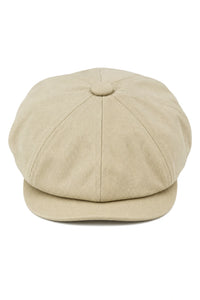 Casquette gavroche 8 panneaux pour homme, beige, été, en coton, style gavroche, Shelby