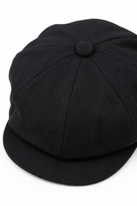 Casquette plate Shelby pour homme, 8 panneaux, style gavroche, noire, été.
