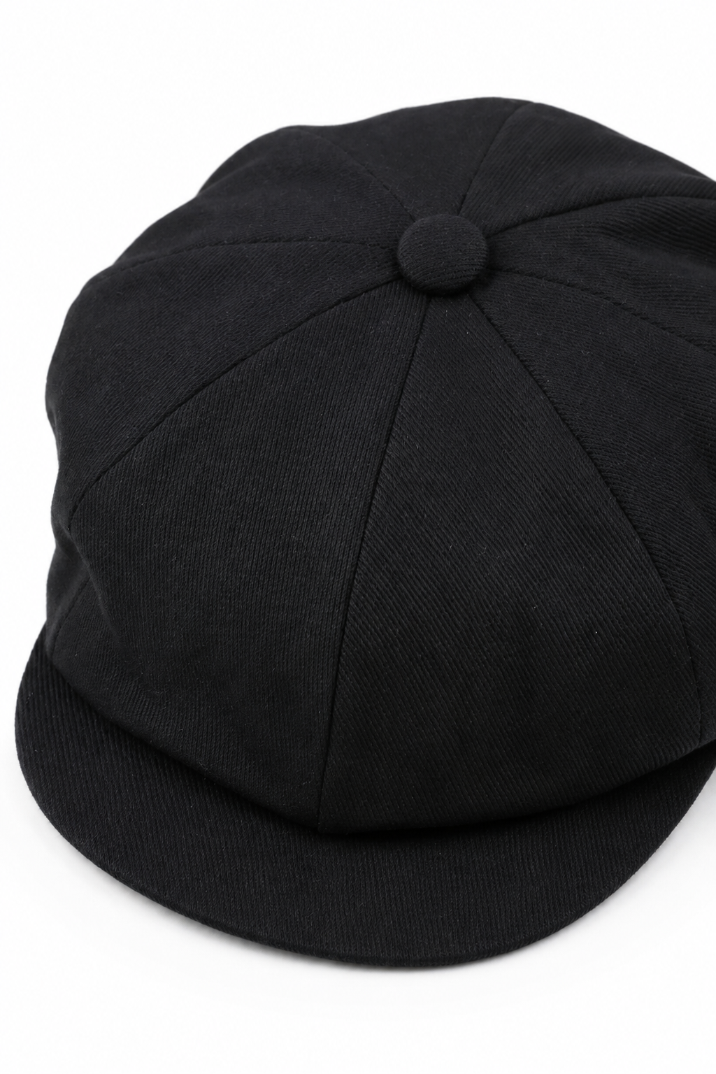 Casquette plate Shelby pour homme, 8 panneaux, style gavroche, noire, été.