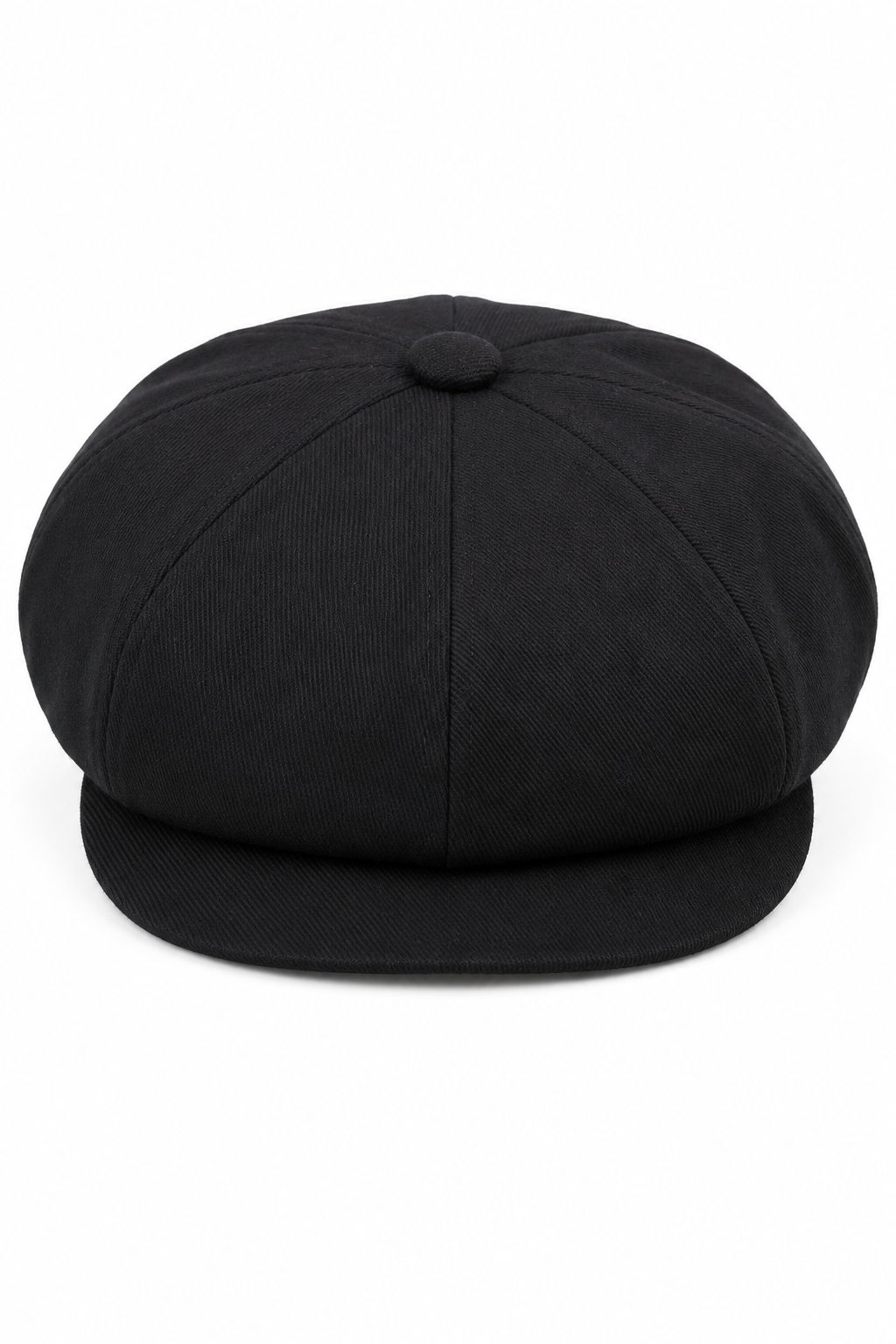 Casquette plate Shelby pour homme, 8 panneaux, style gavroche, noire, été.