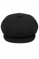 Casquette plate Shelby pour homme, 8 panneaux, style gavroche, noire, été.