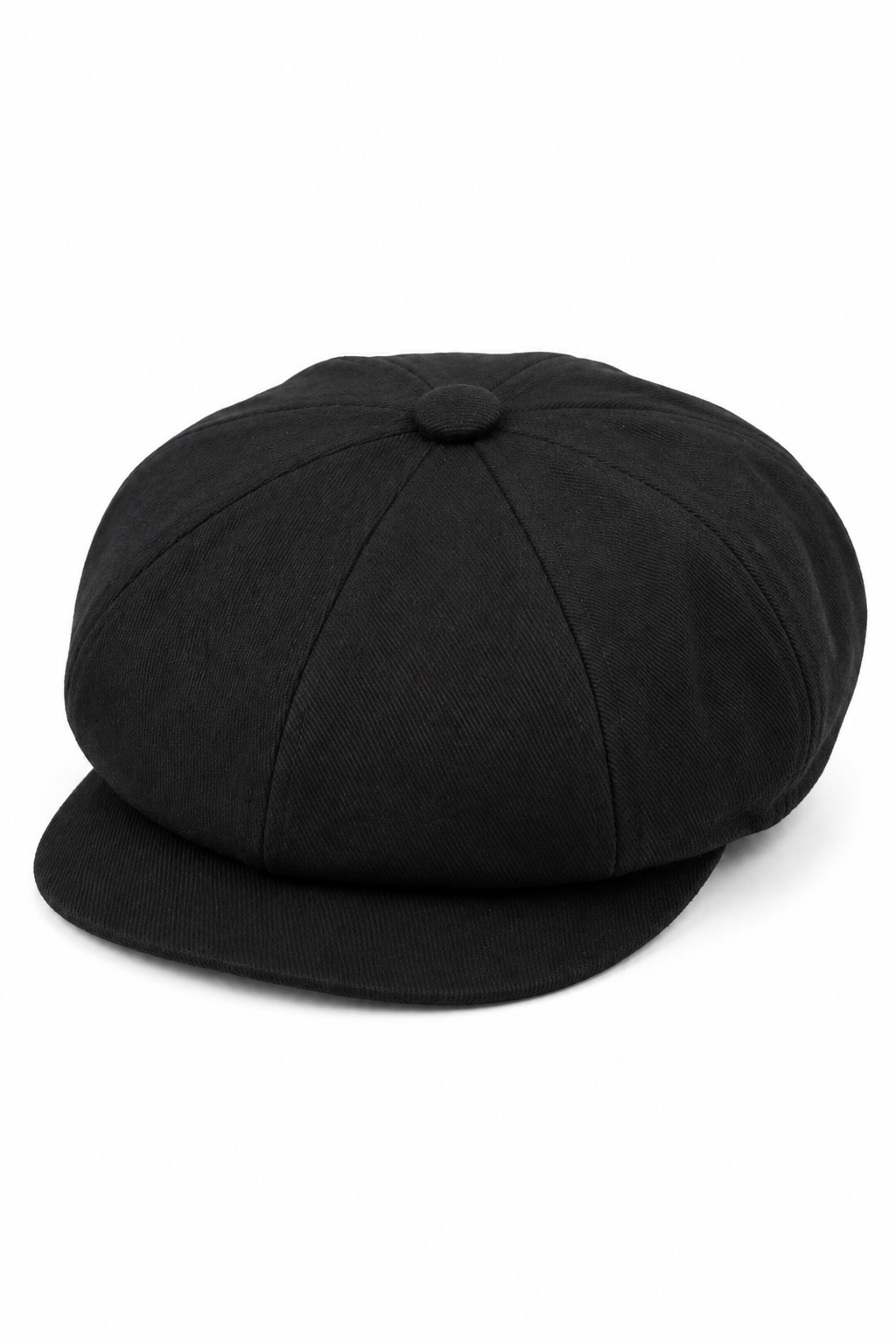 Casquette plate Shelby pour homme, 8 panneaux, style gavroche, noire, été.