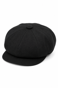 Casquette plate Shelby pour homme, 8 panneaux, style gavroche, noire, été.