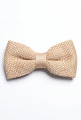 Nœud papillon beige tricoté pour homme
