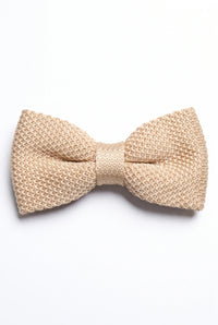 Nœud papillon beige tricoté pour homme