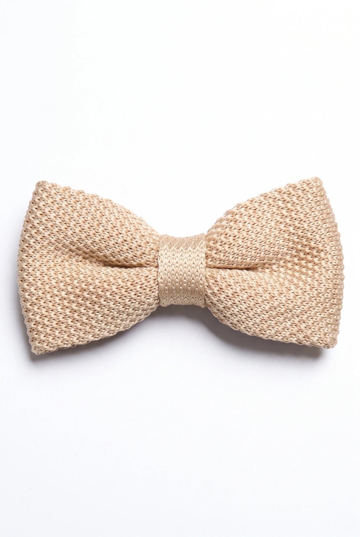 Nœud papillon beige tricoté pour homme