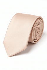 Cravate beige unie slim pour homme