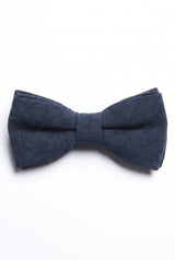 Nœud papillon noir double épaisseur pour homme