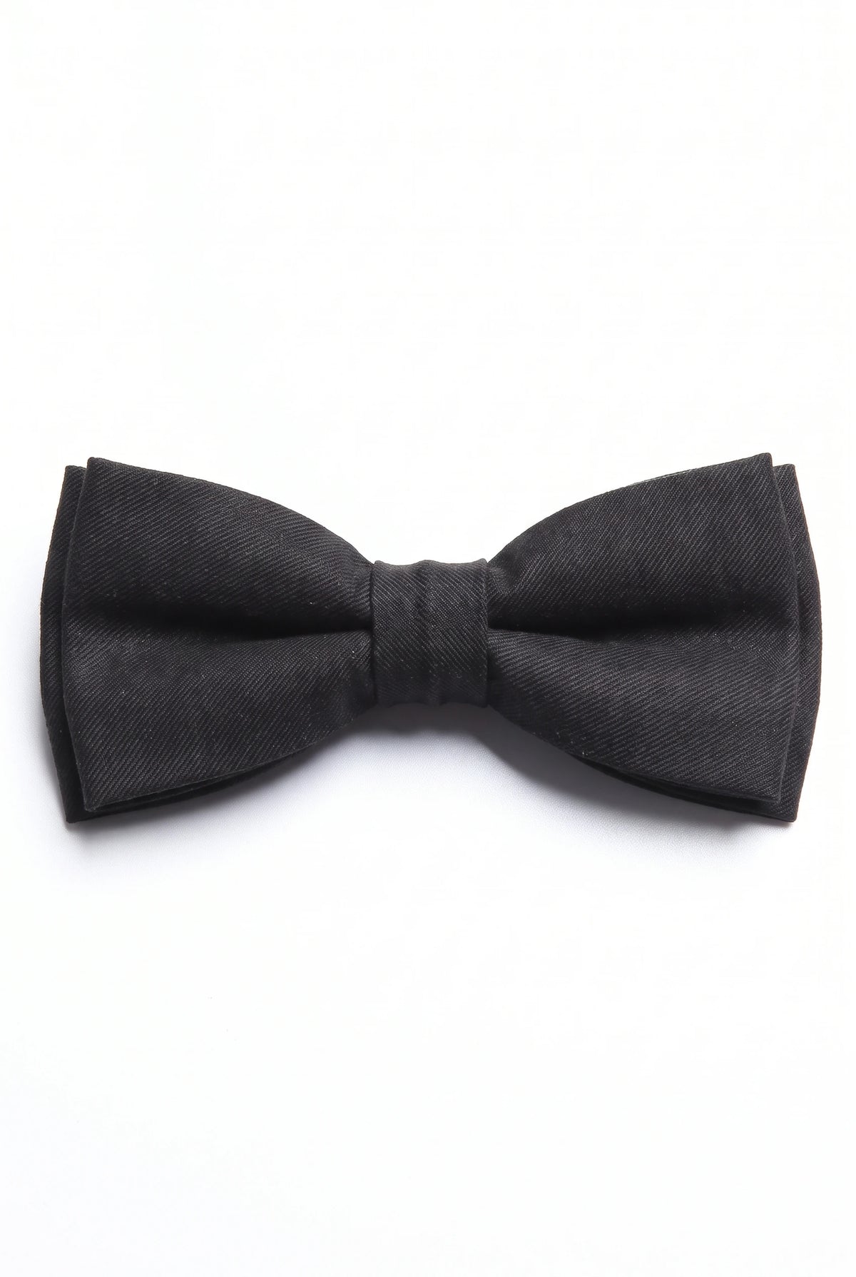 Nœud papillon noir double épaisseur pour homme