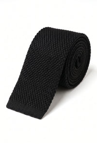 Cravate noire tricotée pour homme