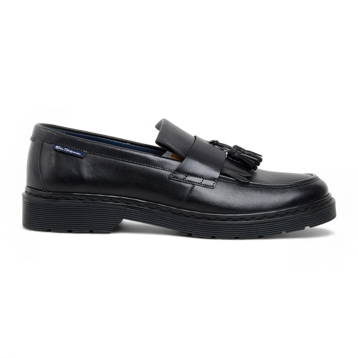 Mocassins à pampilles en cuir noir pour hommes