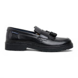 Mocassins à pampilles en cuir noir pour hommes