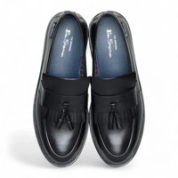 Mocassins à pampilles en cuir noir pour hommes