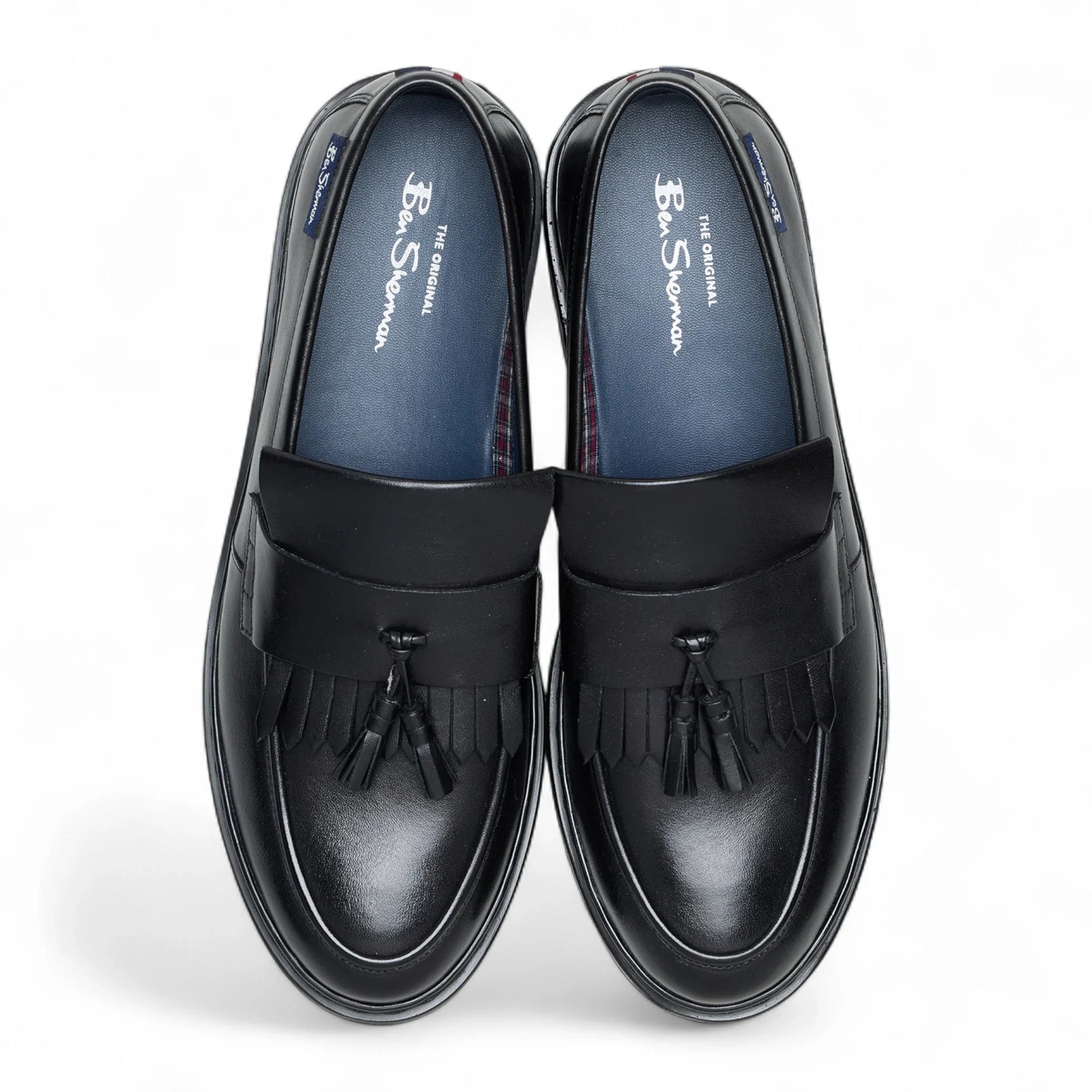 Mocassins à pampilles en cuir noir pour hommes