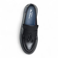 Mocassins à pampilles en cuir noir pour hommes