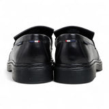 Mocassins à pampilles en cuir noir pour hommes