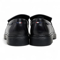 Mocassins à pampilles en cuir noir pour hommes