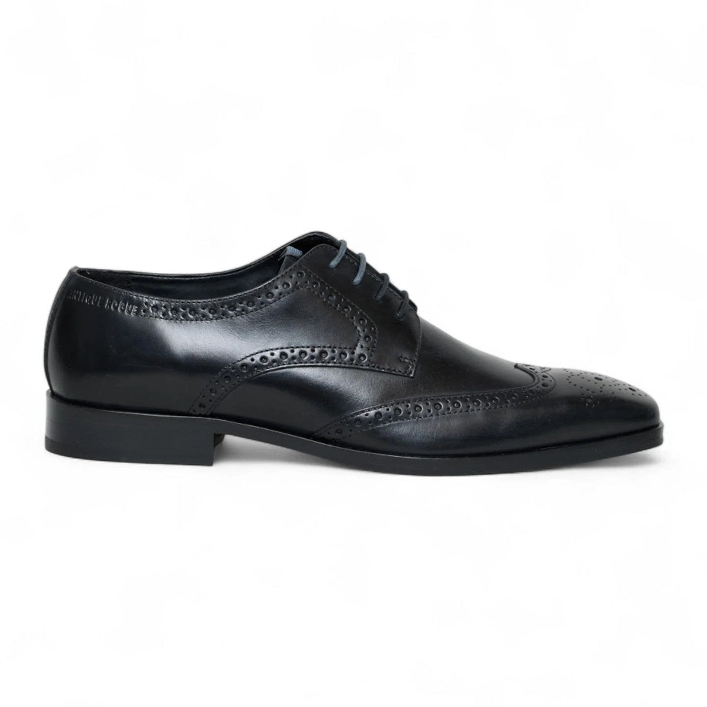 Chaussures brogues classiques à lacets en cuir noir pour hommes
