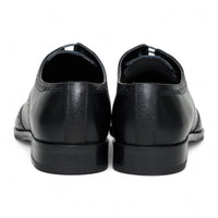 Chaussures brogues classiques à lacets en cuir noir pour hommes