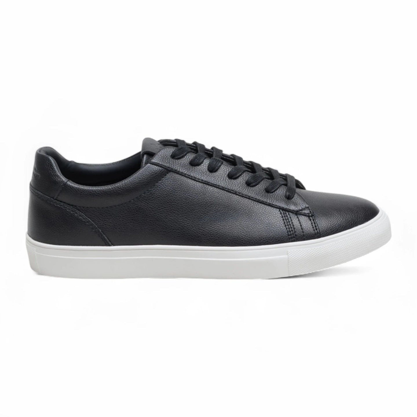Baskets décontractées à lacets en cuir noir pour homme
