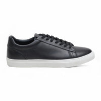 Baskets décontractées à lacets en cuir noir pour homme