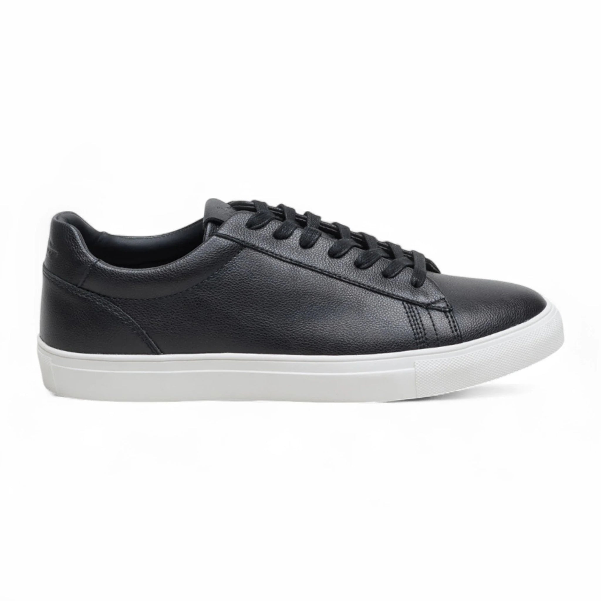 Baskets décontractées à lacets en cuir noir pour homme