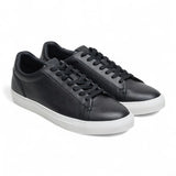 Baskets décontractées à lacets en cuir noir pour homme