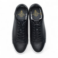Baskets décontractées à lacets en cuir noir pour homme