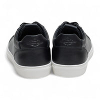 Baskets décontractées à lacets en cuir noir pour homme