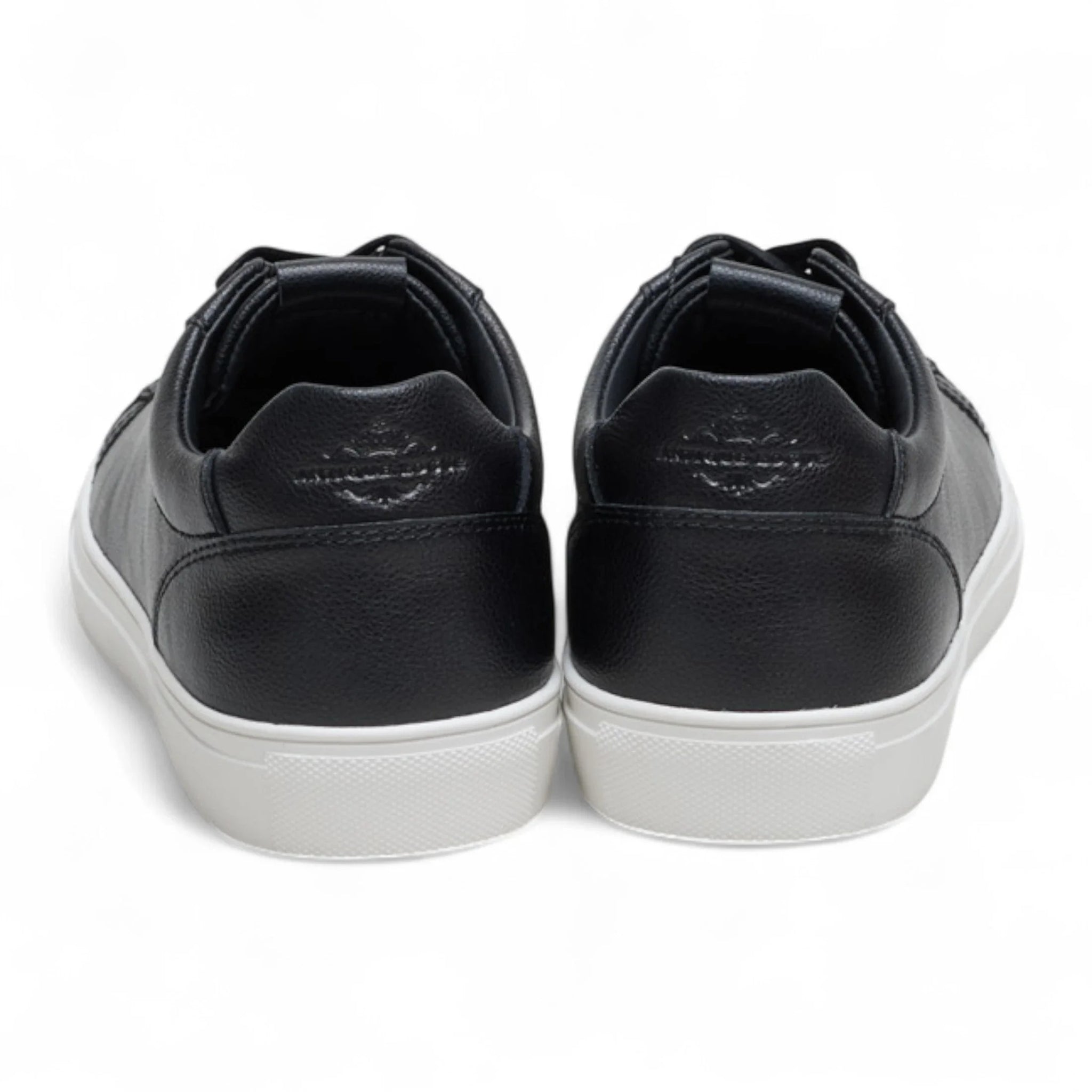Baskets décontractées à lacets en cuir noir pour homme