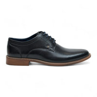 Chaussures Derby habillées pour hommes en cuir noir poli, unies