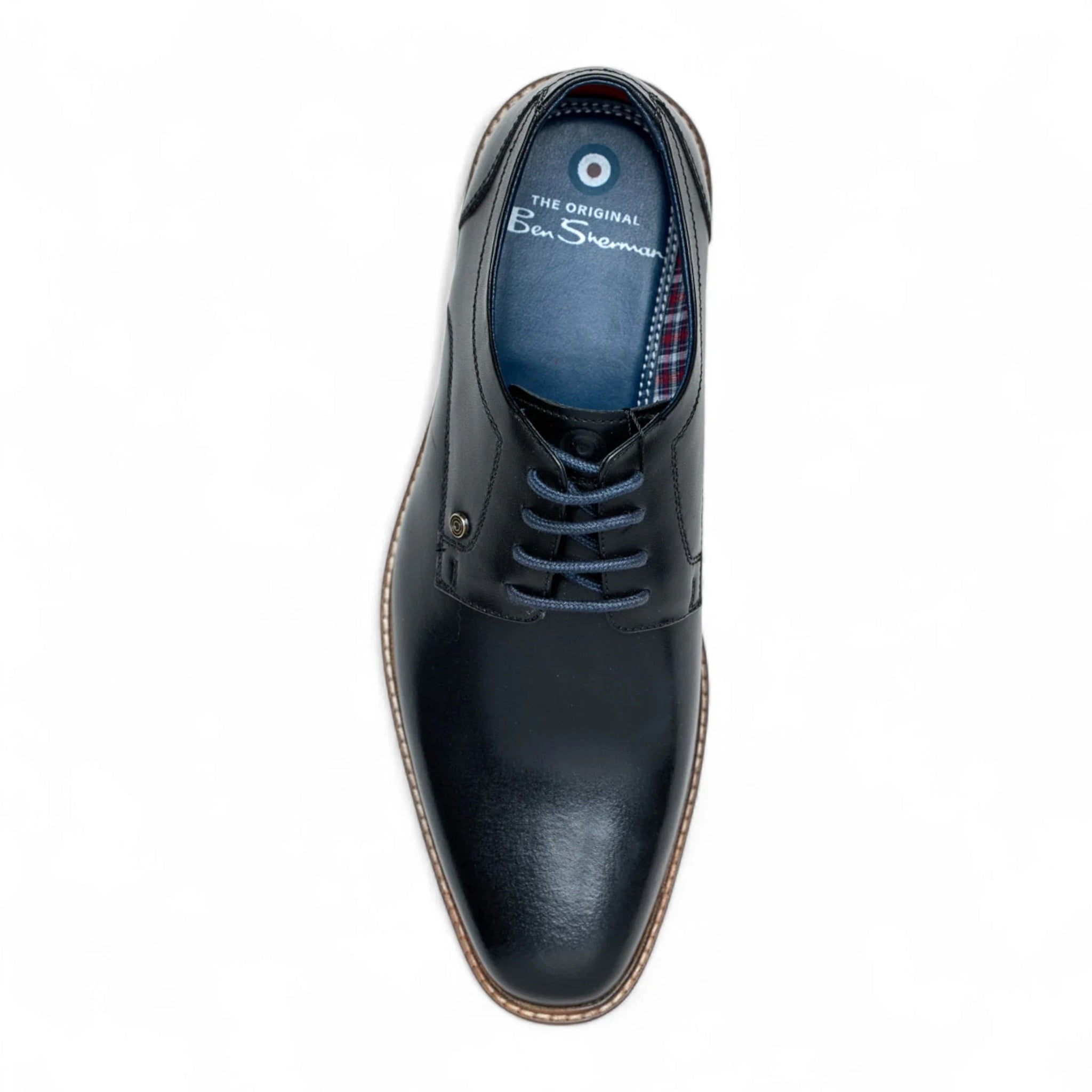 Chaussures Derby habillées pour hommes en cuir noir poli, unies