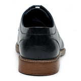 Chaussures Derby habillées pour hommes en cuir noir poli, unies