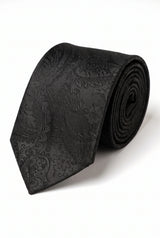 Coffret cadeau cravate noire à motif cachemire pour homme