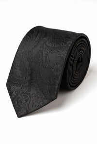 Coffret cadeau cravate noire à motif cachemire pour homme