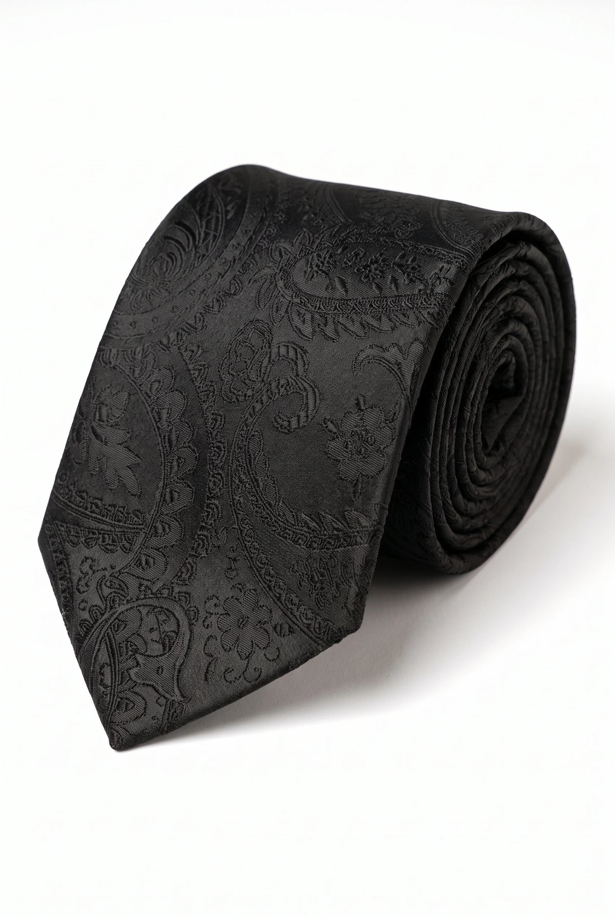 Coffret cadeau cravate noire à motif cachemire pour homme