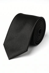 Cravate noire slim unie pour homme