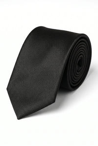 Cravate noire slim unie pour homme