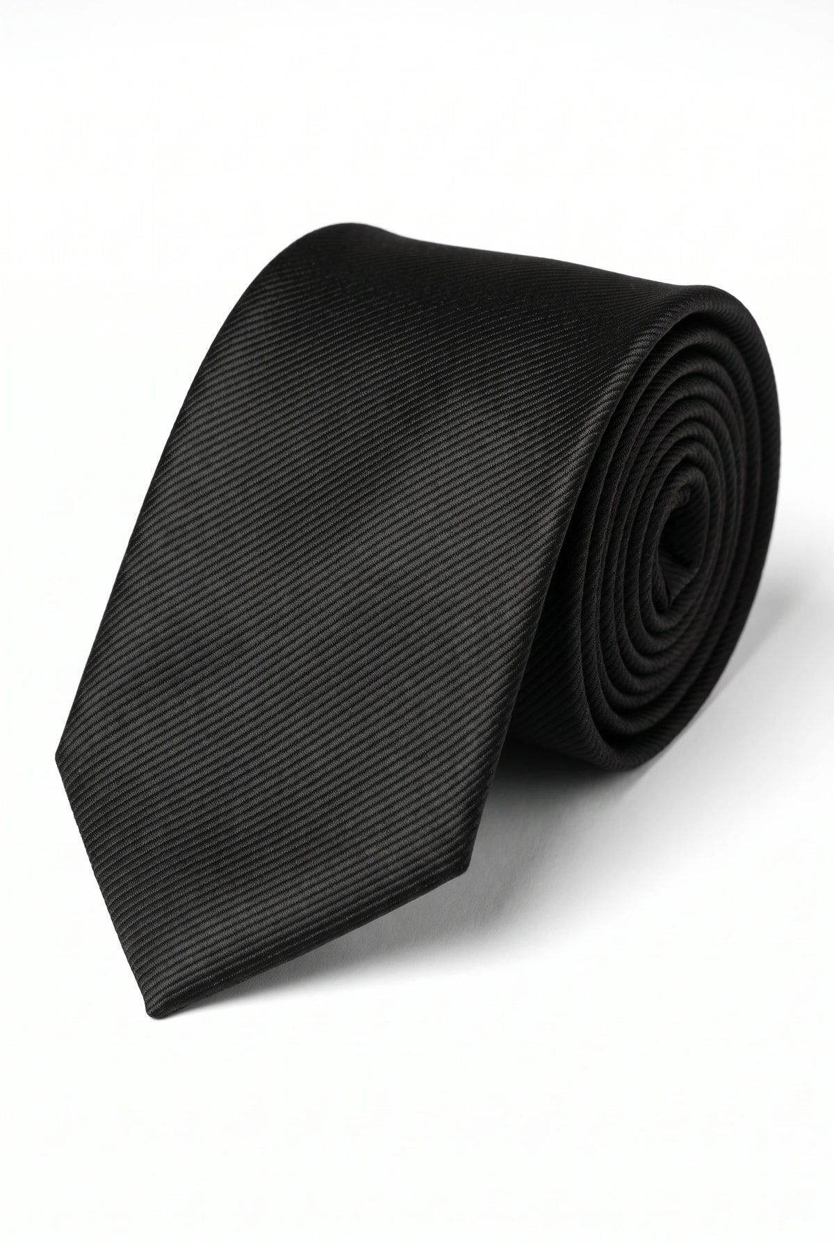 Cravate noire slim unie pour homme