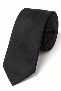 Cravate pour homme en daim noir