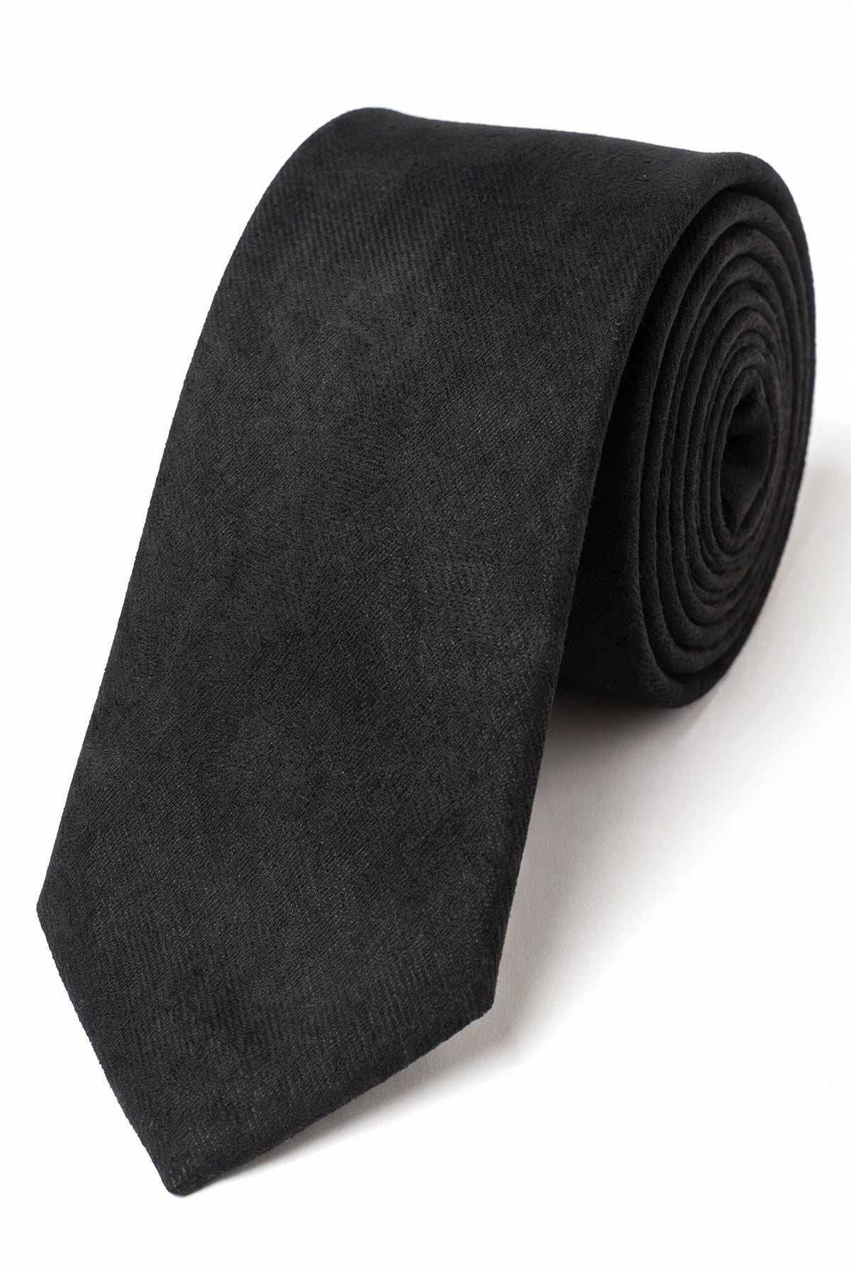 Cravate pour homme en daim noir