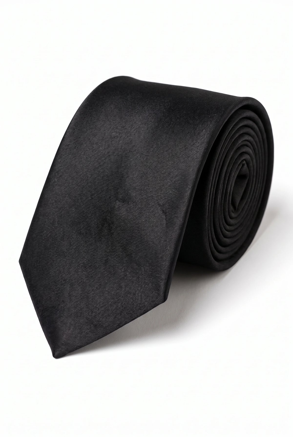 Ensemble cravate noire pour homme avec pochette et boutons de manchette